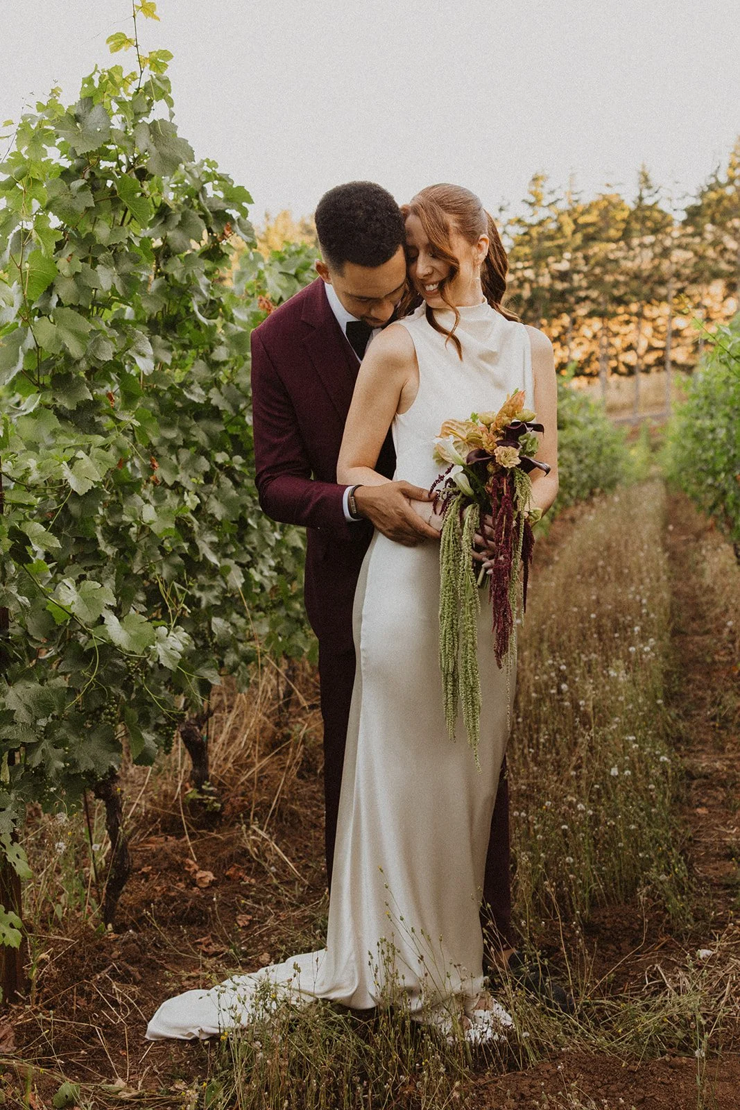 Vineyard and valley view from a wedding venue in Dundee, Oregon
