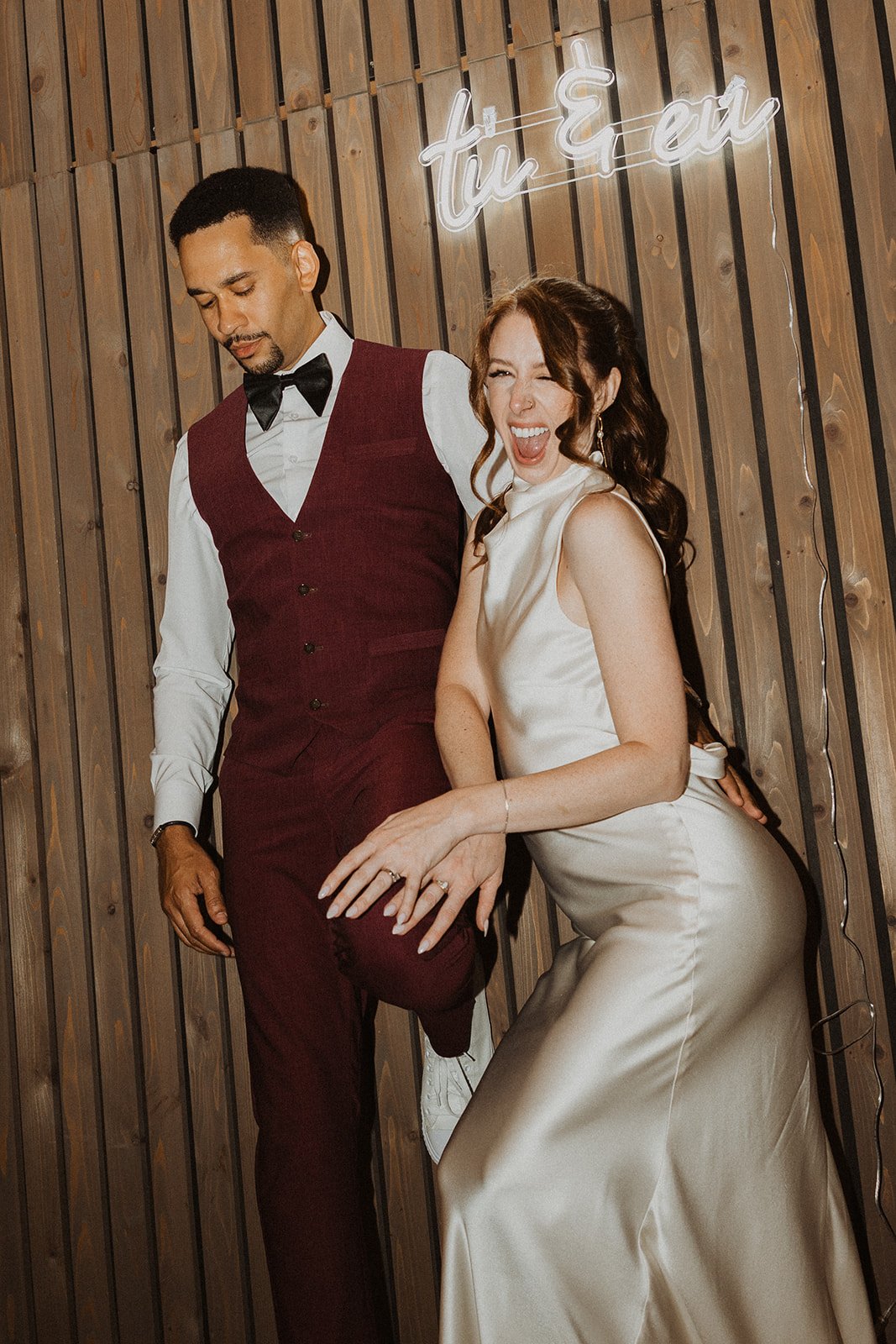 Laughing with each other during the winery reception