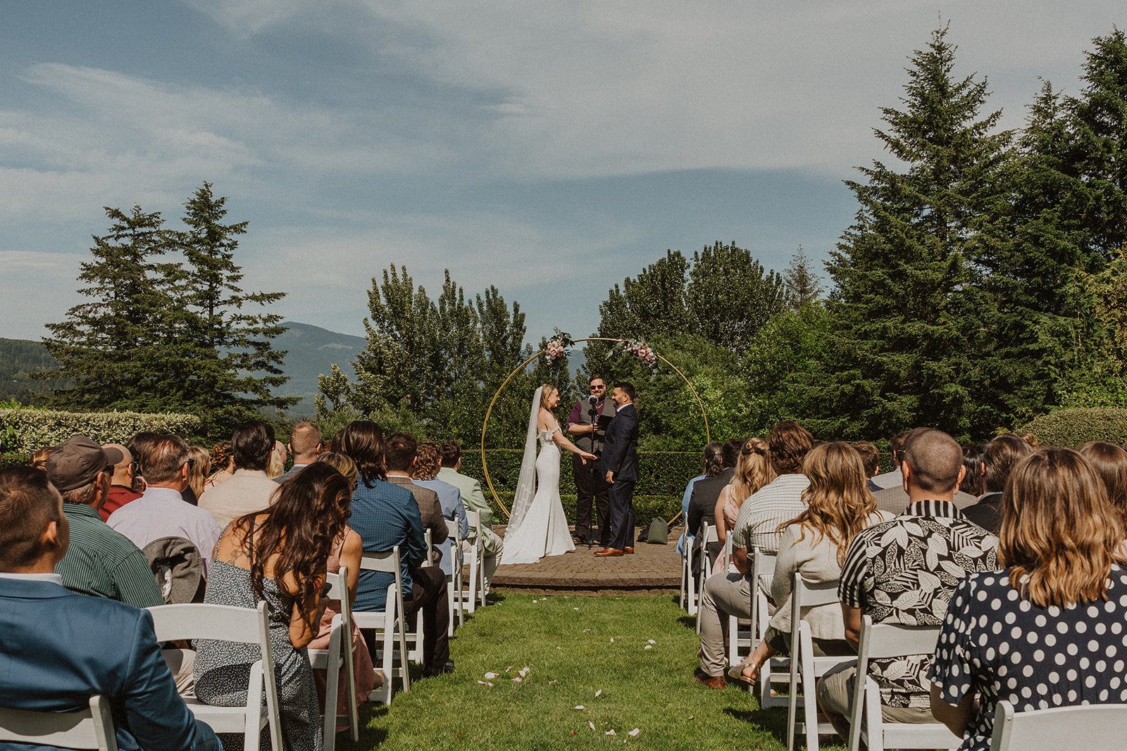 Celebrating with friends at a wedding without a bridal party