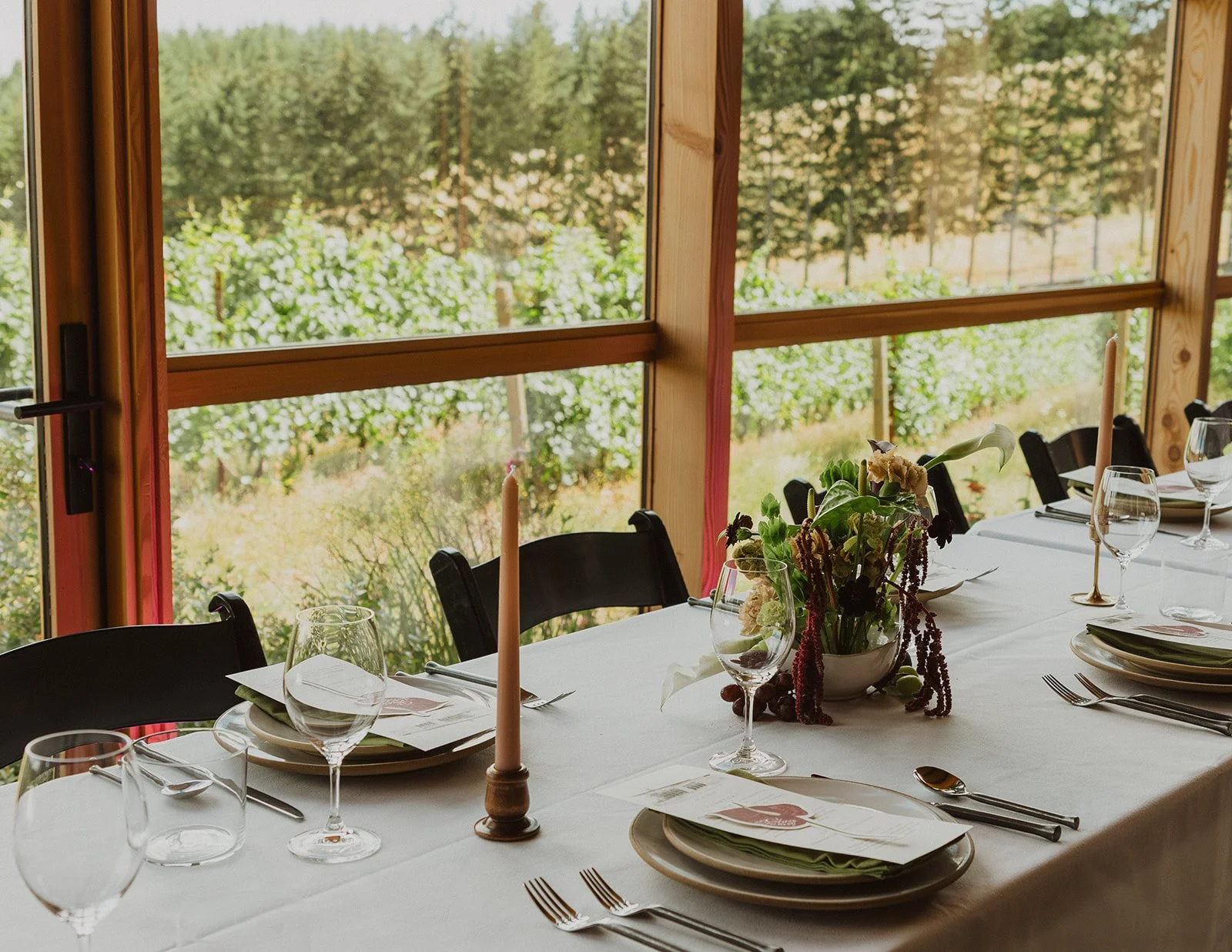 Daylight filling the room at an Oregon winery wedding venue in Dundee