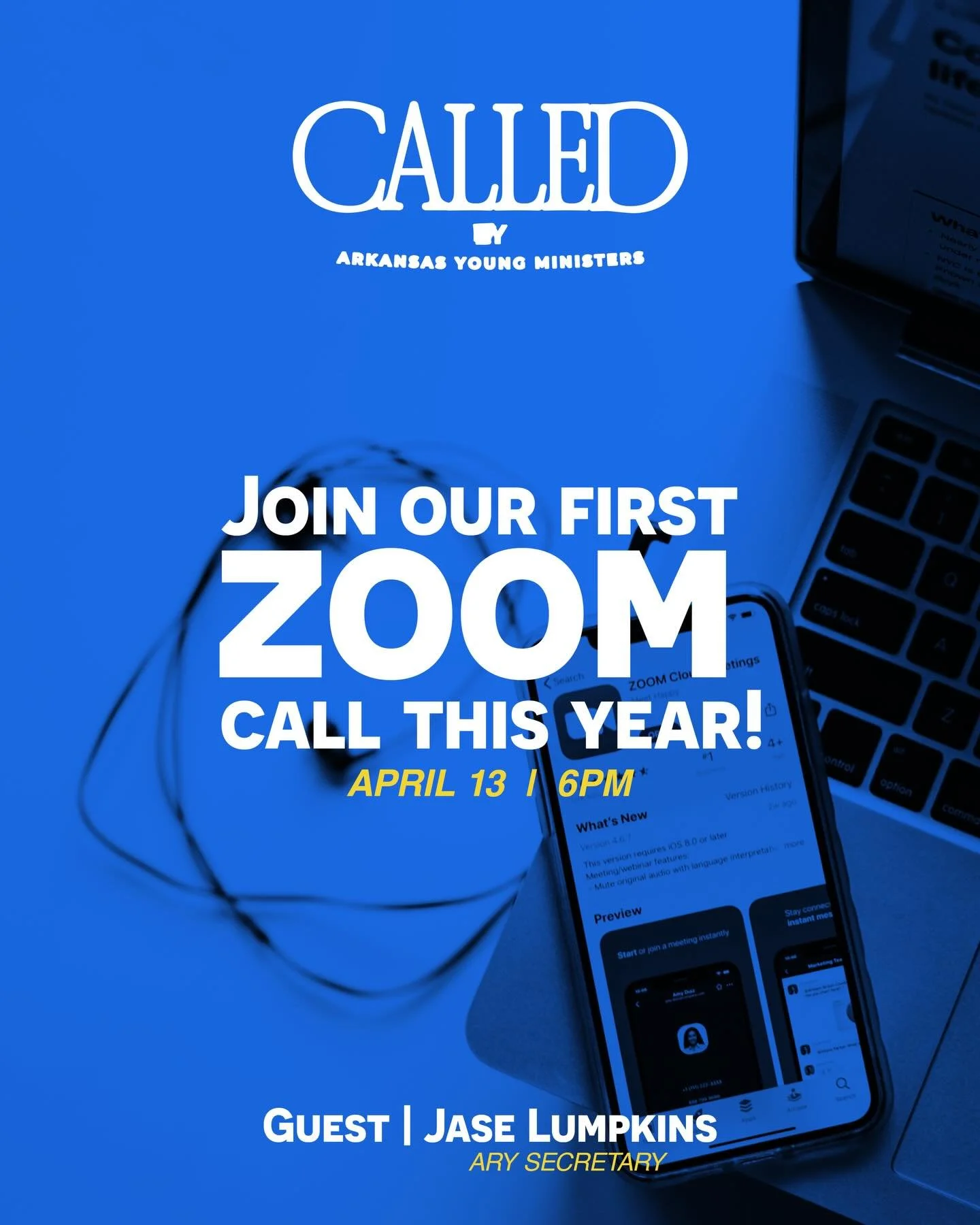 HEY ARYOUTH!! 🗣️ 🎉

WE BELIEVE IN EQUIPPING THE NEXT GENERATION OF LEADERS IN THE KINGDOM OF GOD! 

Join us for our first Zoom call of the year on April 13th!

ARY Secretary &mdash; Jase Lumpkins will be speaking &amp; you won&rsquo;t want to miss 