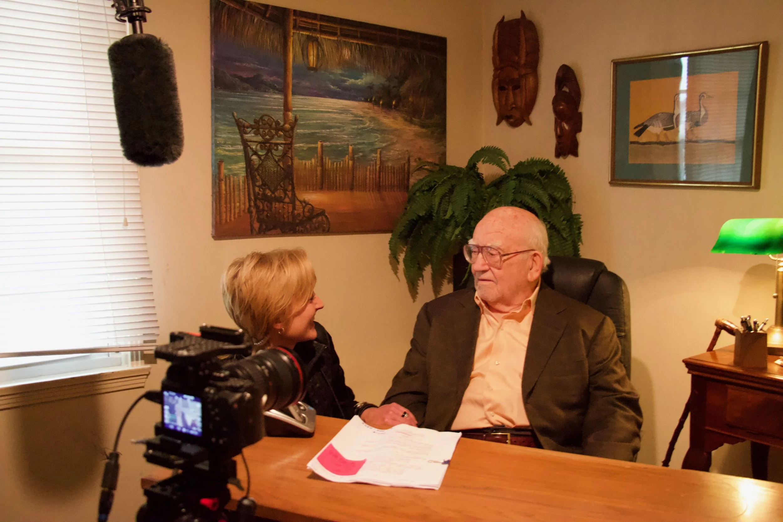Tucia talkin' shop with Mr. Ed Asner