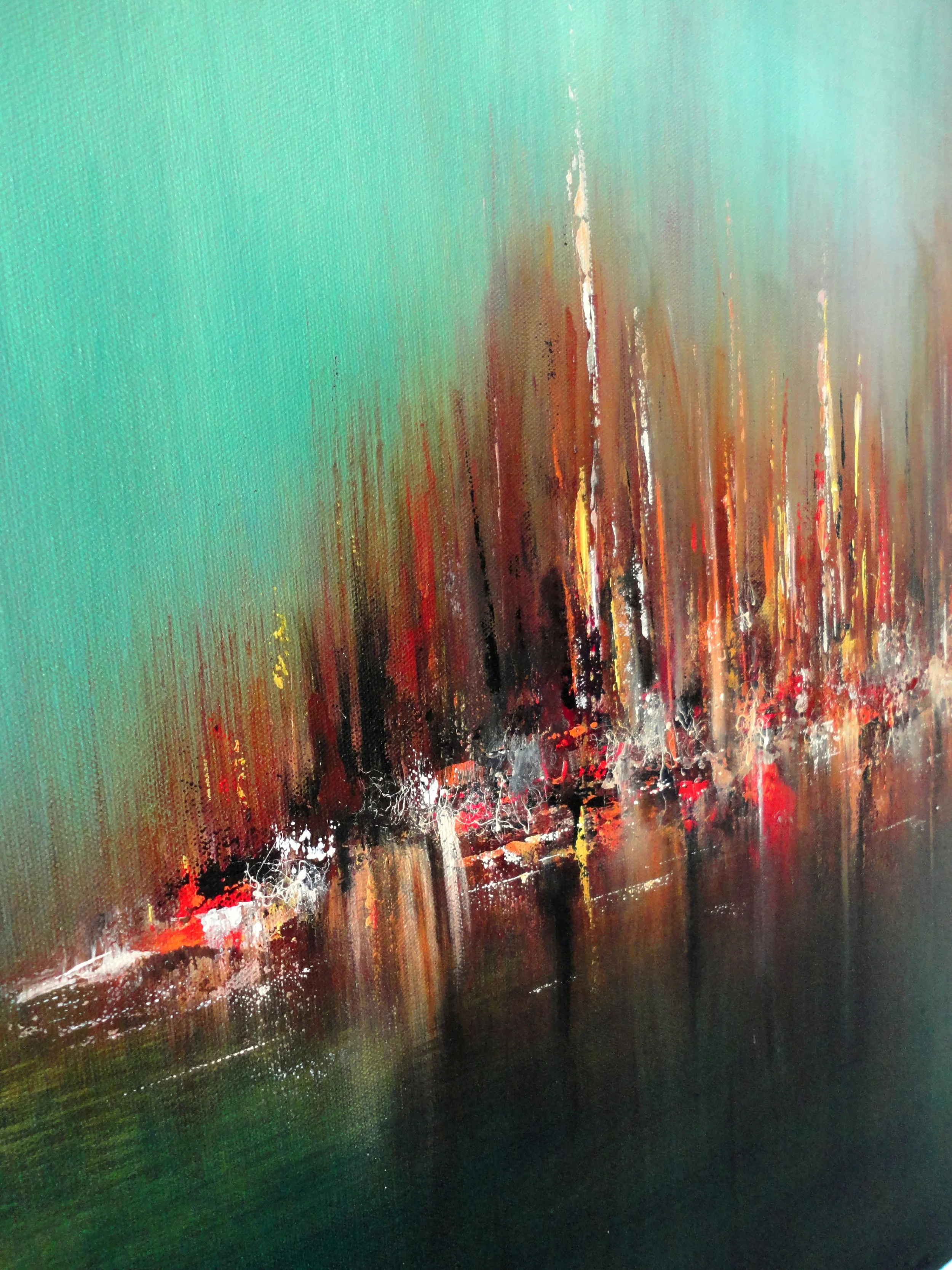  SOLD  Original hand painted abstract art..... Not a Glicee reproduction.  Original acrylic painting on stretched canvas  Multilayers of acrylic paint, washes and glazes with a clear gloss UV protective finish coat.  Medium: acrylic paint on stretche