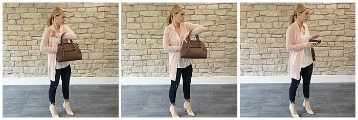 Sequence when keeping the purse on your body.