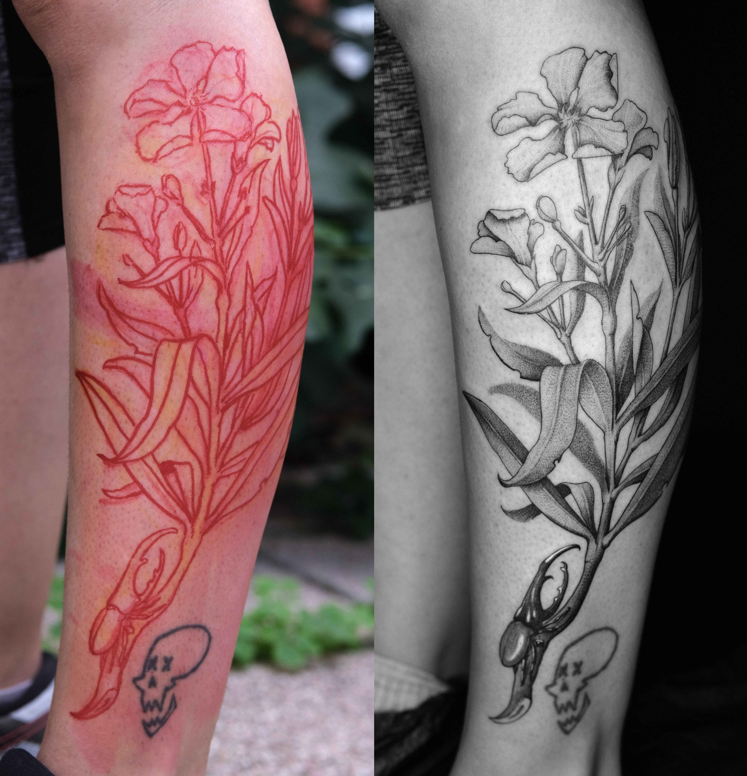 I like the split-down-the-middle concept | Tattoos, Geometric tattoo, All  tattoos