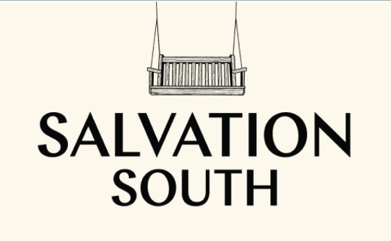Salvation South logo, cream background with a porch swing above the text