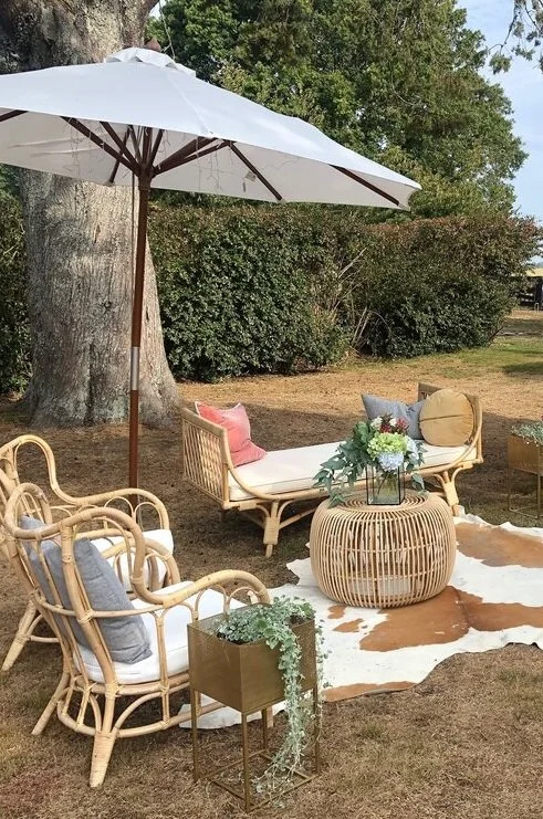 RATTAN SIDE TABLE