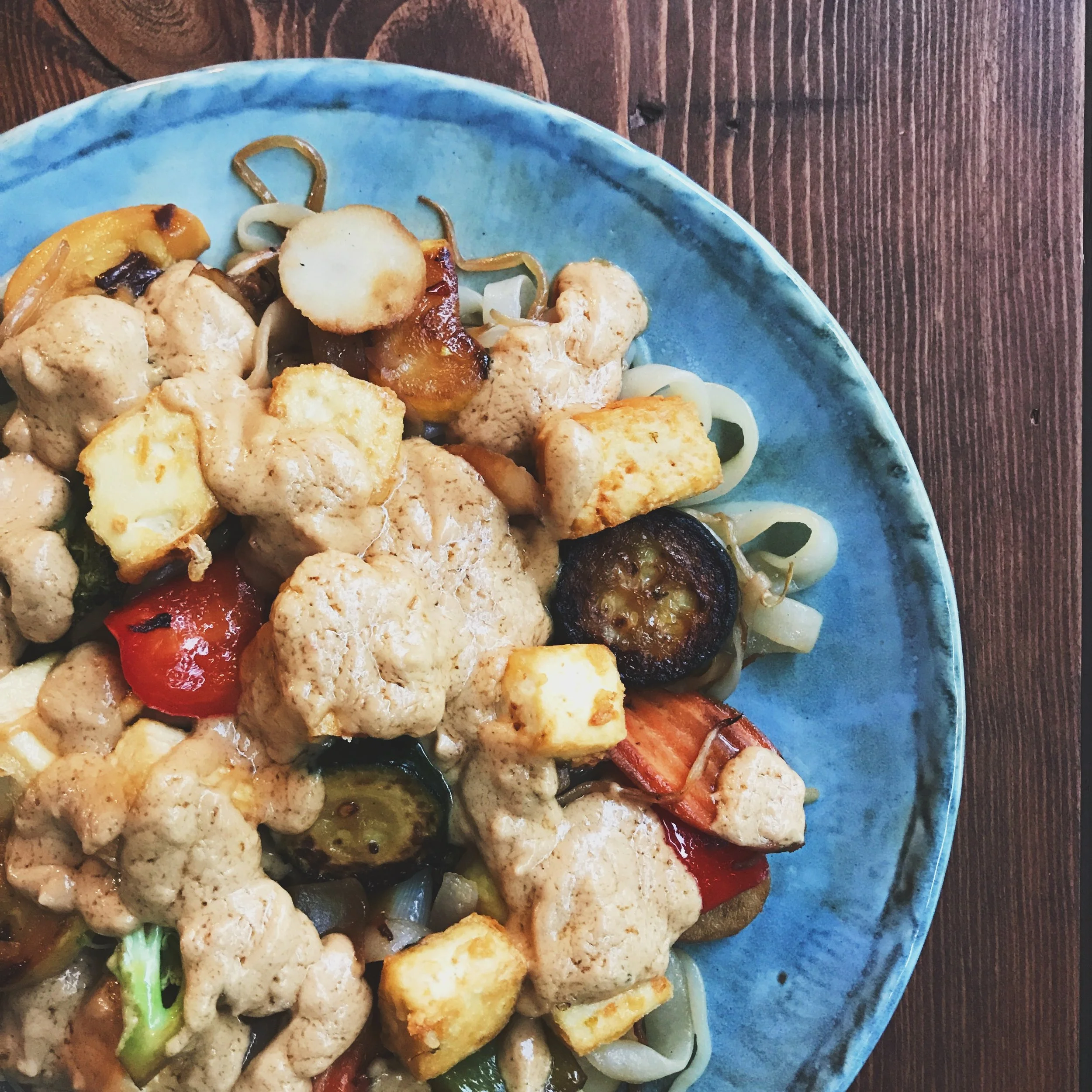 Thai Peanut Stir Fry with Crispy Tofu