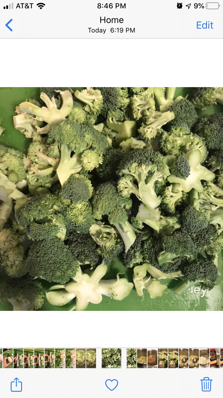 Chop broccoli, feel free to use the stems, too!