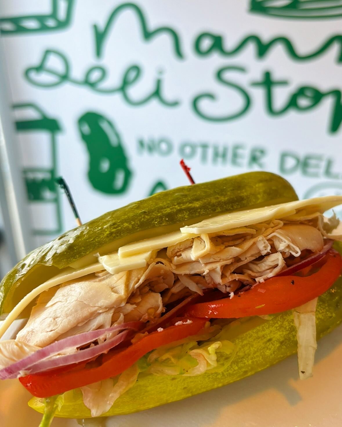 Tomorrow is a pretty big dill&hellip;. It&rsquo;s #NationalPickleDay. Come celebrate by getting your favorite sandwich in a pickle! Available at both locations. #NoOtherDeli