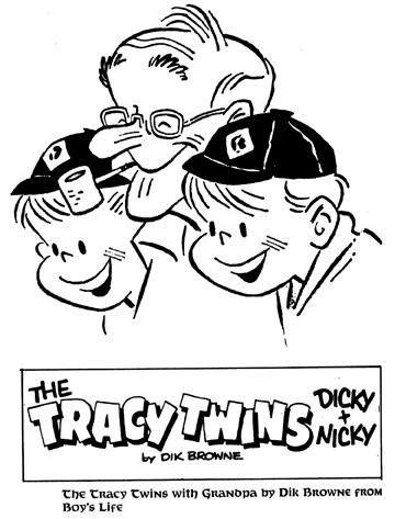 Dik Browne drew “The Tracy Twins” for Boy’s Life magazine through Johnstone and Cushing