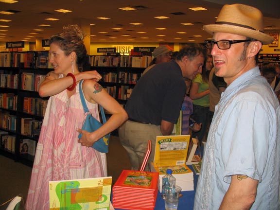 Dan and a fan at a book signing.