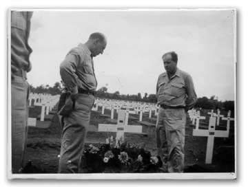 Two Army sergeants at Duncan’s gravesite at Anzio, August 1944.