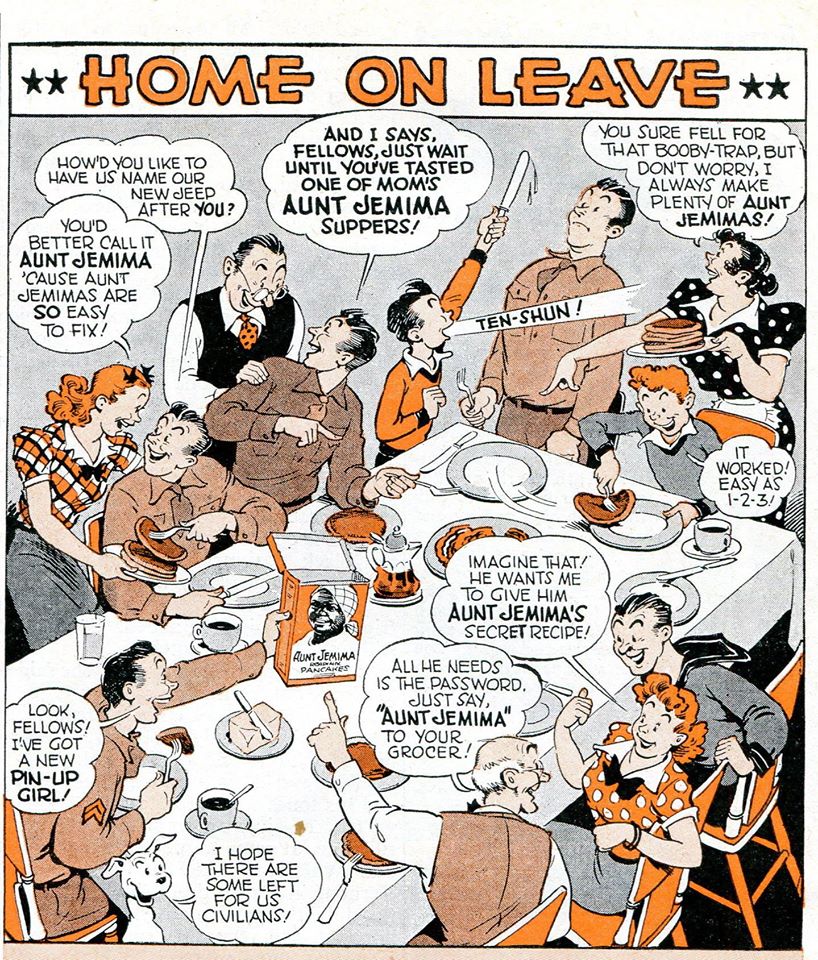 “Right Around Home” promoting Aunt Jemima pancake mix (click to enlarge).
