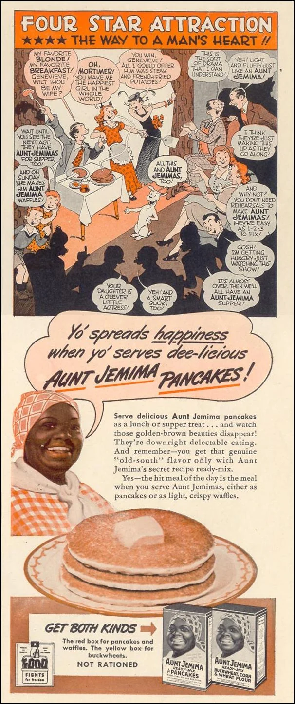"Right Around Home" promoting Aunt Jemima pancake mix (click to enlarge).