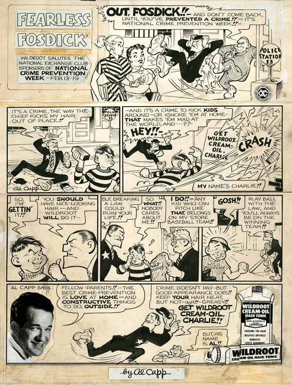 An example of the long-running ad campaign featuring Fearless Fosdick (click to enlarge)