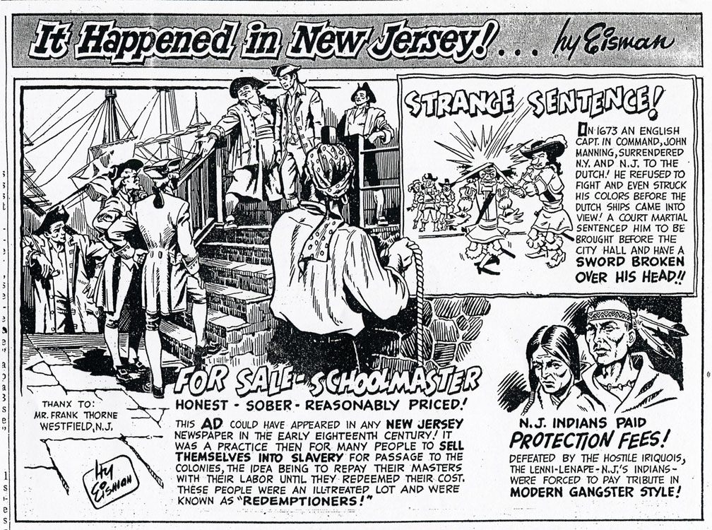 An example of Eisman's "It Happened in New Jersey" (click to enlarge).