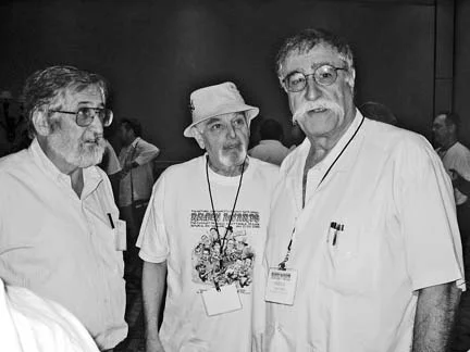 Cartoonists Jose Delbo, Eisner and Sergio Aragones (l-r).