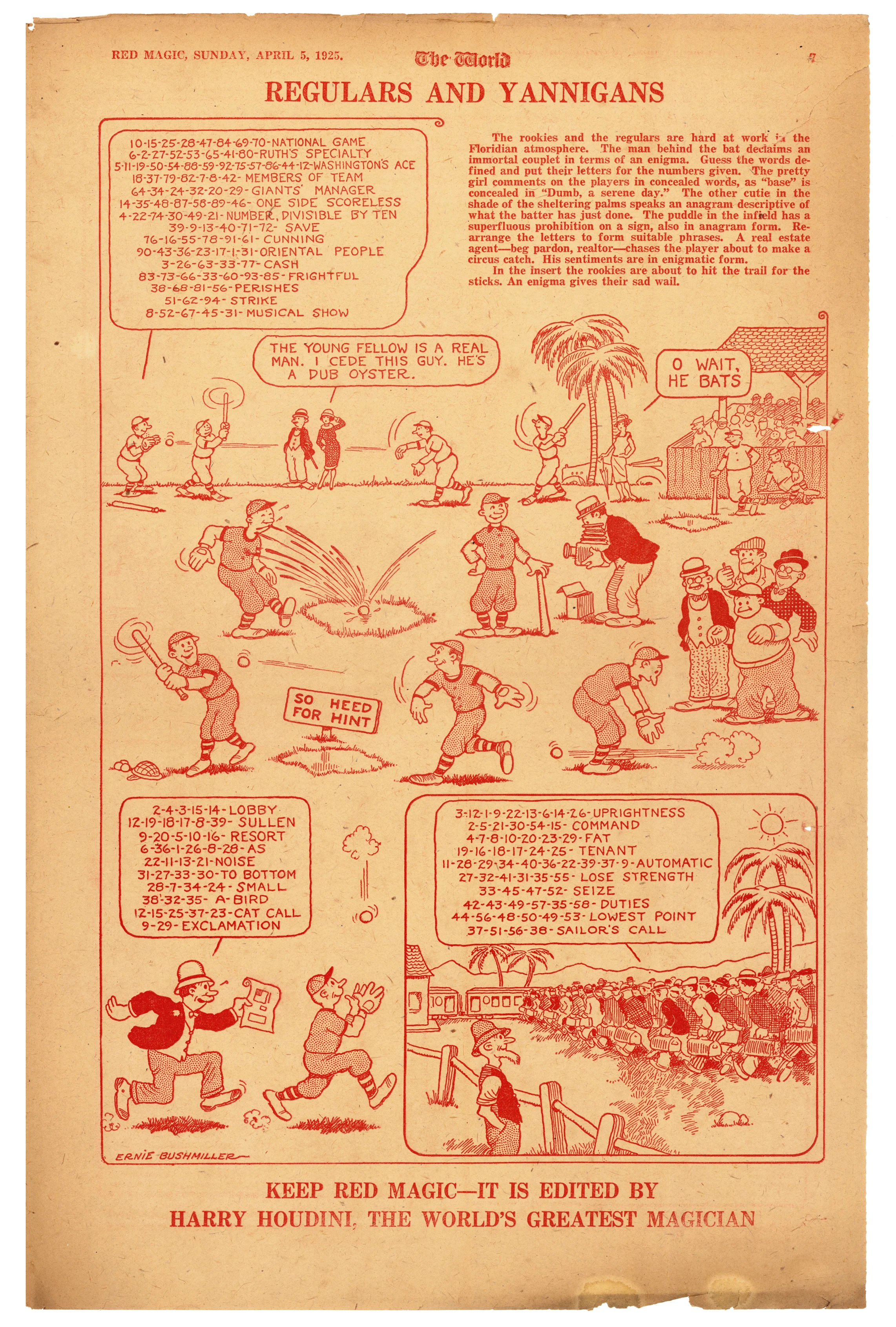 A 1925 page featuring pre-Nancy art by Bushmiller (click to enlarge).