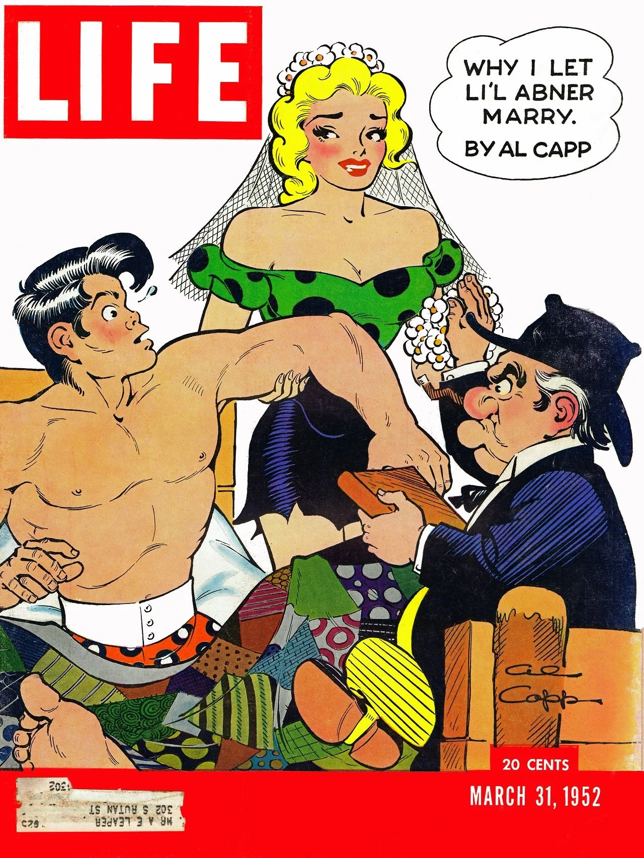 The cover of Life in March 1952, featuring Abner, Daisy Mae and (gulp!) Marryin’ Sam!