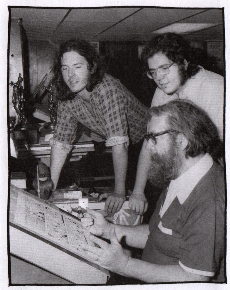 Dik Browne (seated) with his son Chance (left) and Chris