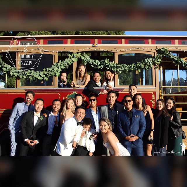 Need more than 1 photo template? Das Booth got you covered! Congrats to Margaux and Anthony on your special day and thank you again for having Das Booth. We&rsquo;ve never been to a wedding with an actual #SF #CableCar before!