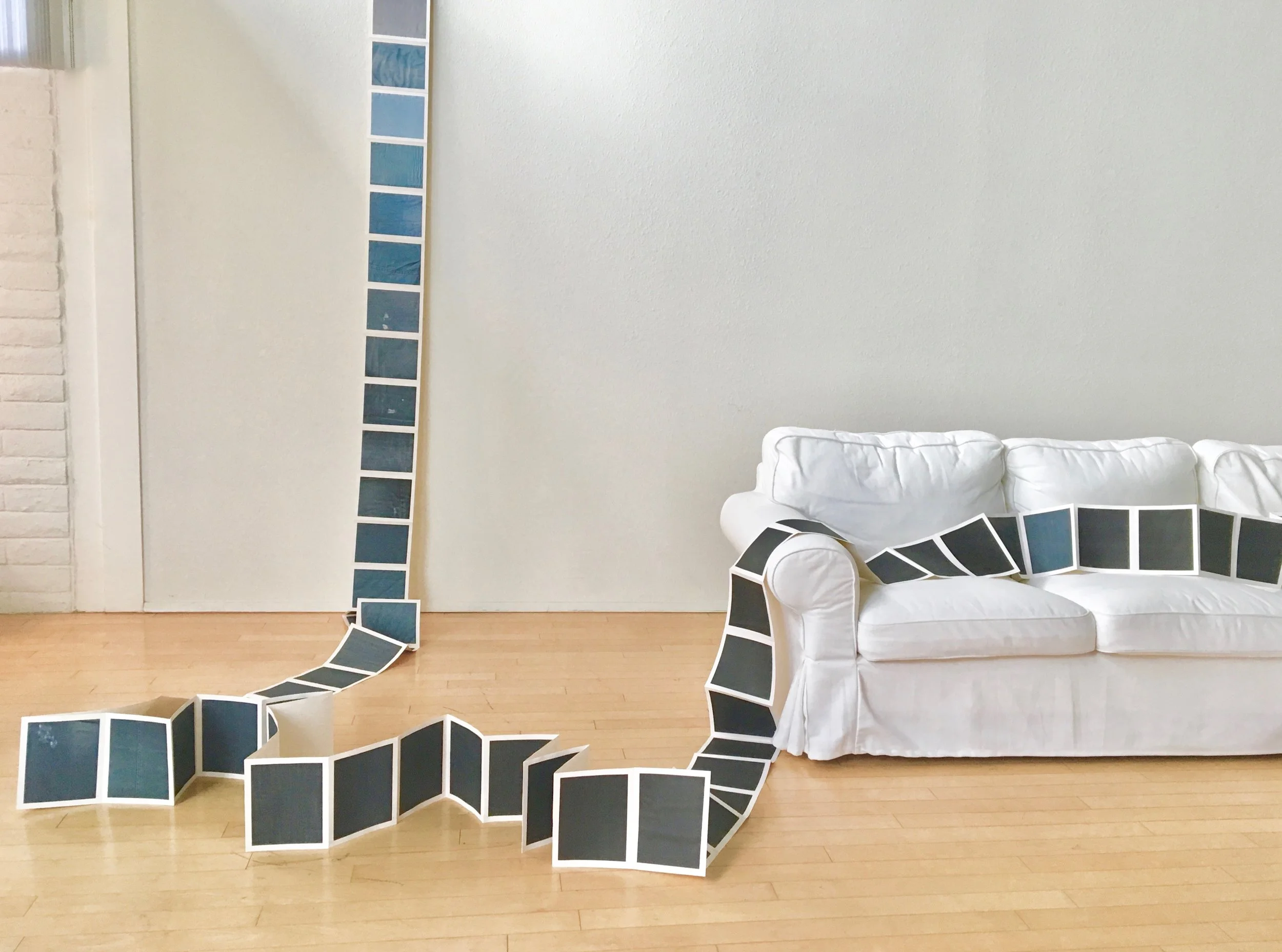 Endless Accordian Denim Book (Installation)