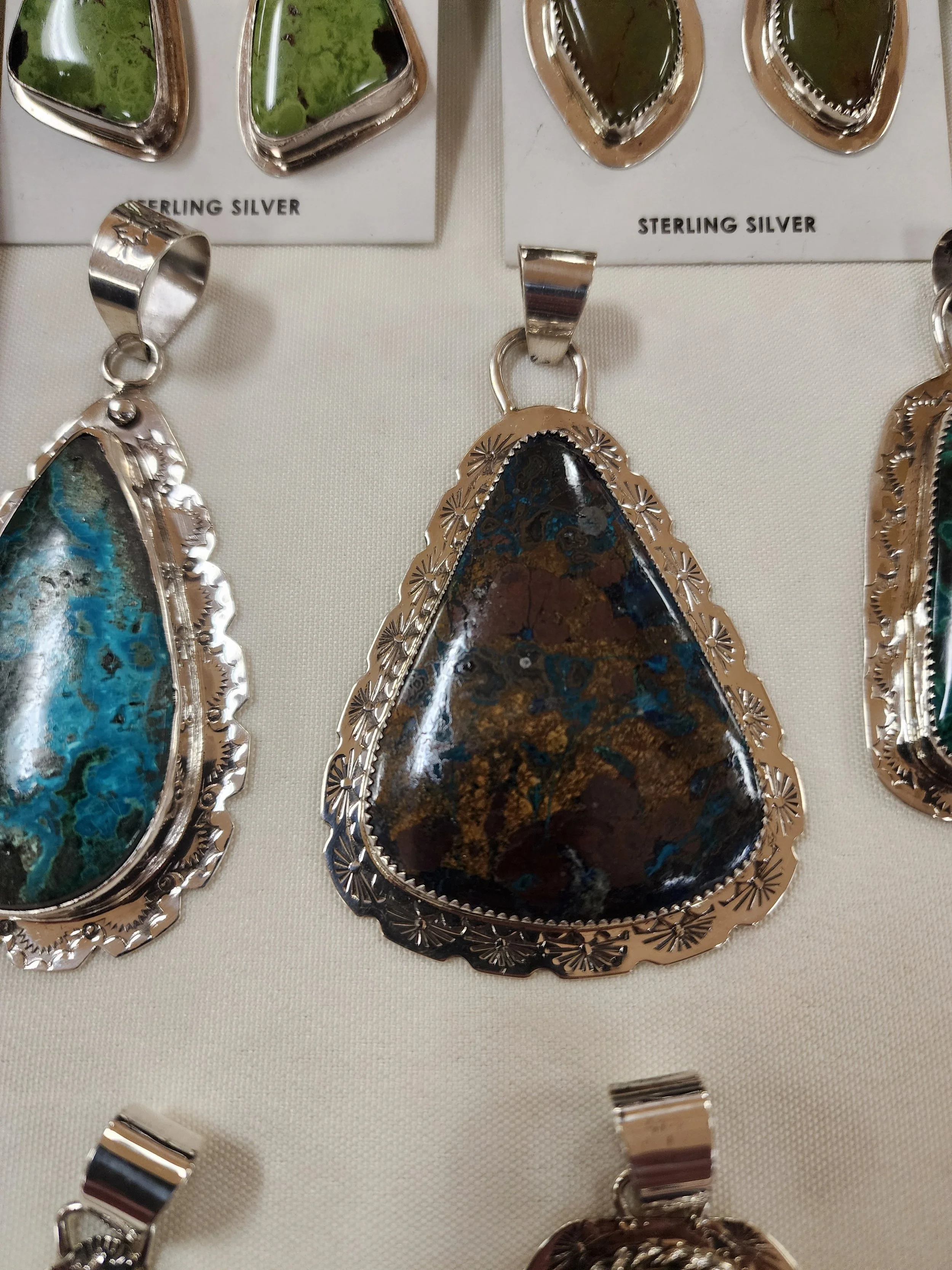 Rainbow Calsilica Sterling Silver Pendent