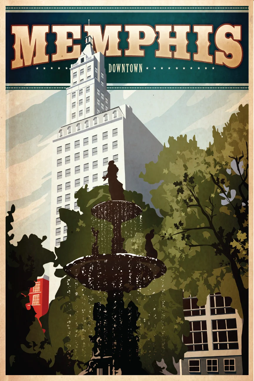 Downtown Memphis Poster by Christopher Reyes