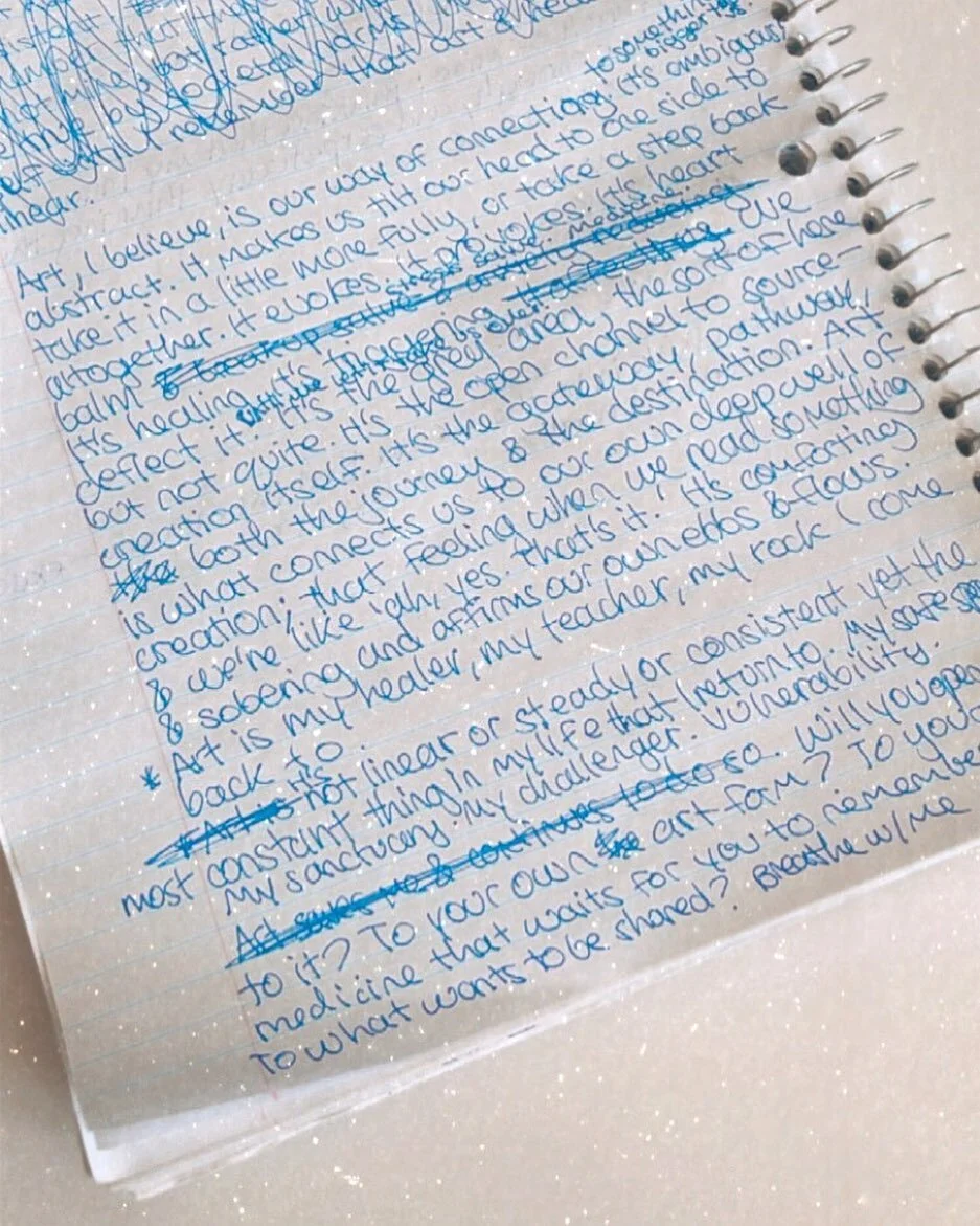 Art, I believe, is our way of connecting to something bigger than us. It&rsquo;s ambiguous; abstract. It&rsquo;s structured; concrete. It makes us tilt our heads to one side to take it in a little more fully. It evokes. It provokes. It&rsquo;s heart 