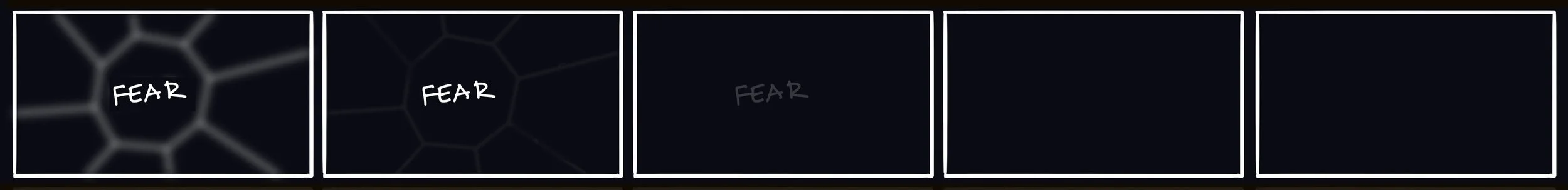 towards the cave where you must descend, / towards your worst fear