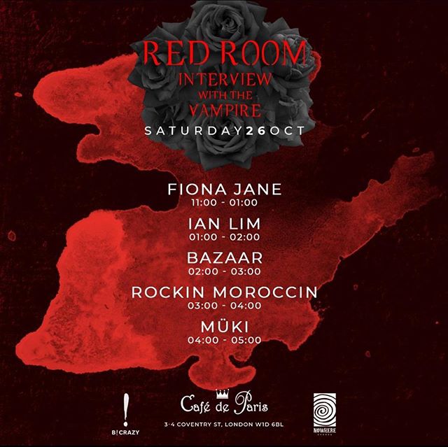 Saturday I&rsquo;m DJing at the yearly @nowhereevents Halloween party at the coolest location @cafedeparislondon 🎃from 11pm-1am along these amazing artists @jeanclaudeades @weareaudiofly @guyjdiary @milianeeyes @bazaarmusic 
@rockinmoroccin @sachamu