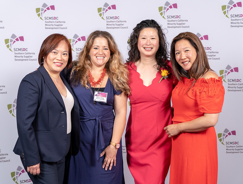 (Left to Right) Caron Ng, Nu-Set, Inc.; Athena Chiera, Athena Engineering, Inc.; Lindy Huang Werges, Integritas Resources, Inc. + Zen Yoga Strap, Inc.; Stacia Kato-Takayesu, Toyota North America (Source: SCMSDC)