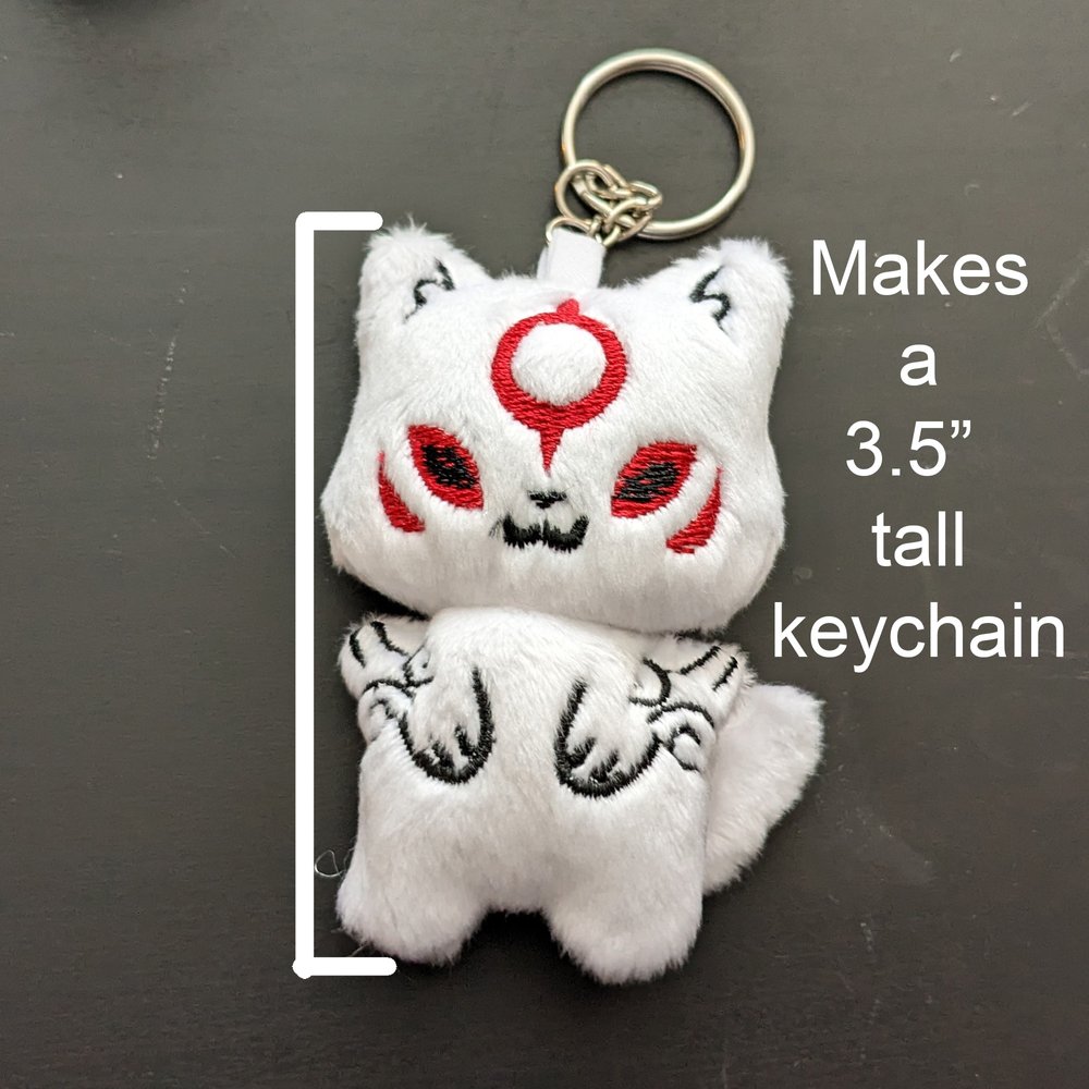Okami Inspired Animal Wood Keychain Charm Amaterasu Oki 