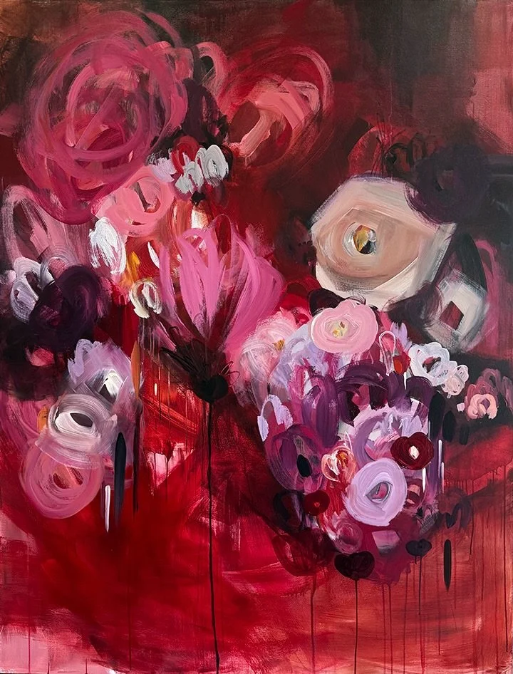 Come see me this Thursday, June 4th @bluegallerykc 6-8 pm! 

&ldquo;Floral Embers&rdquo; // 54&rdquo; x 72&rdquo; // acrylic on canvas