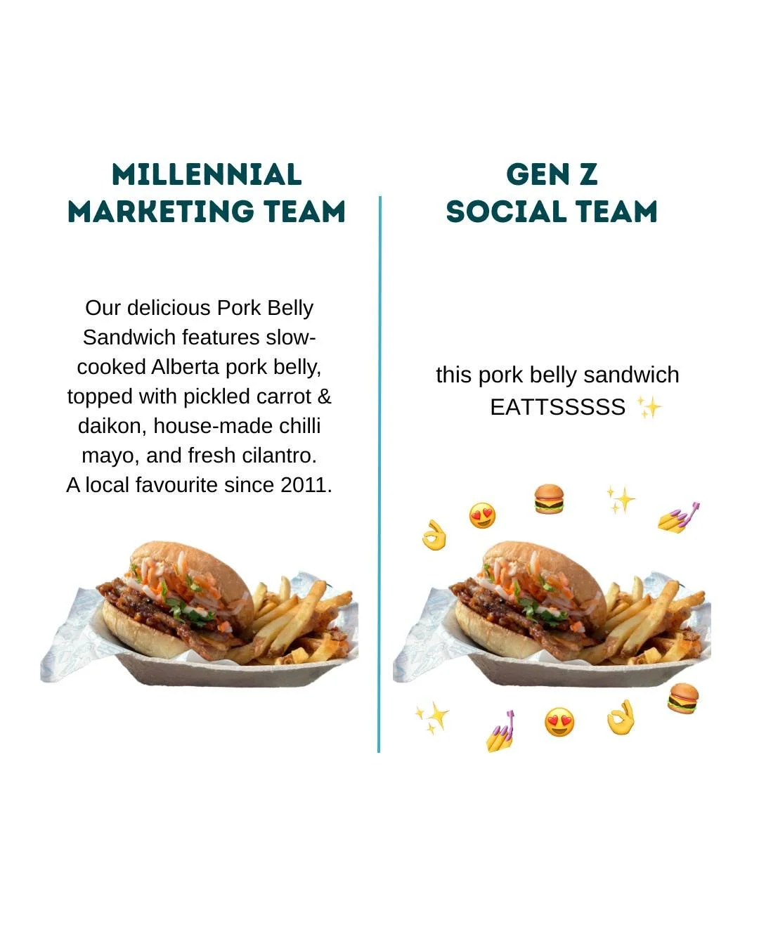 We ate and left no crumbs 🤏✨

We just had to jump on this trend. Our pork belly sandwich is one of our best-sellers for a reason!

#genz #millennial #genzvsmillennial #driftfoodtruck