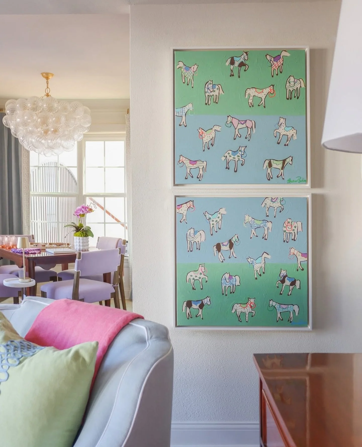 A new Horses Collection is available now @thecollectivedallas 🐎 This collection plays off my love of color, pattern, and whimsy. 
.
.
.
#laurenpadianart #dallasart #dallasdesign #horsescollection