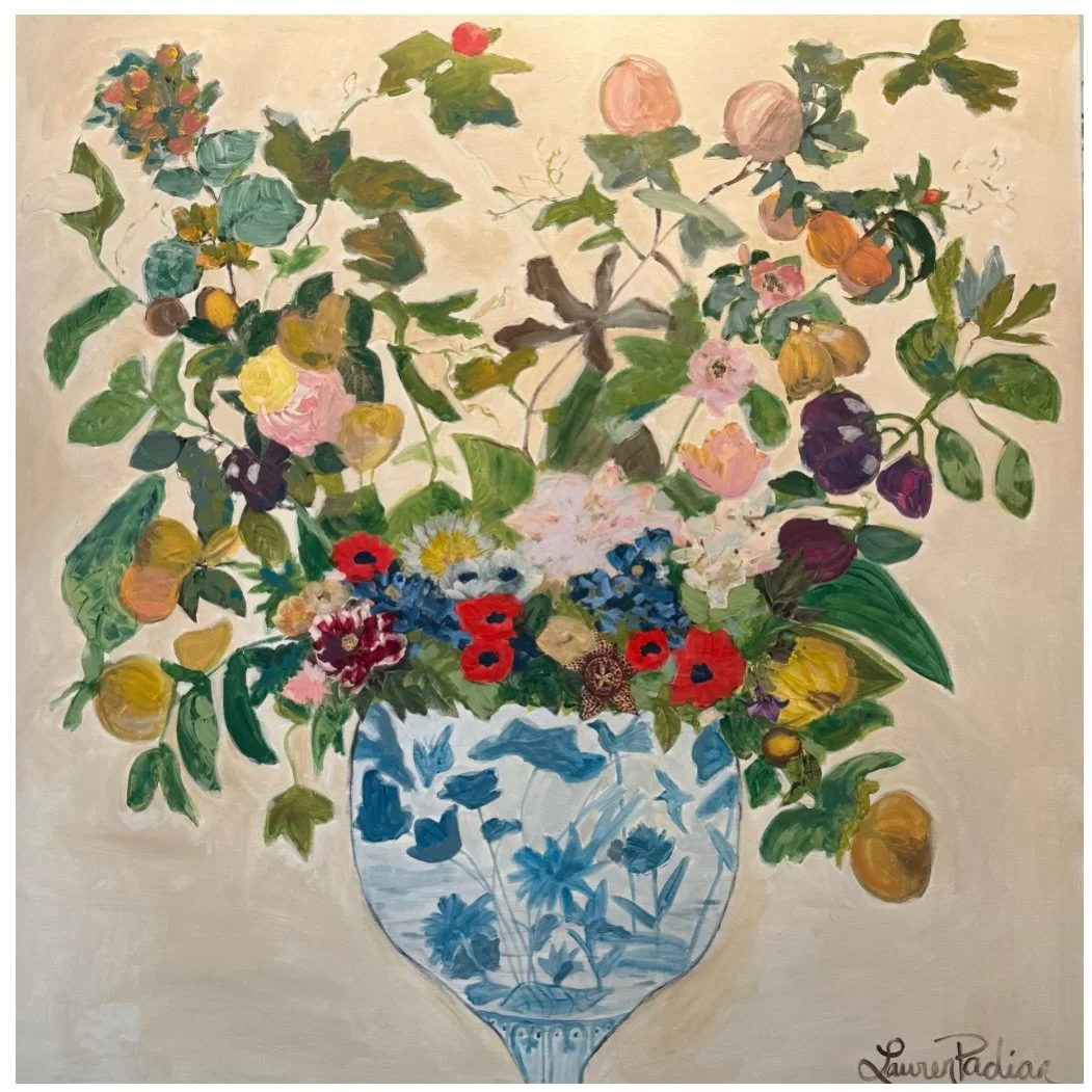 New work in progress 🍊 🍋 🌺 
.
.
.
.
#laurenpadianart #dallasartist #southernliving #dallasdesign