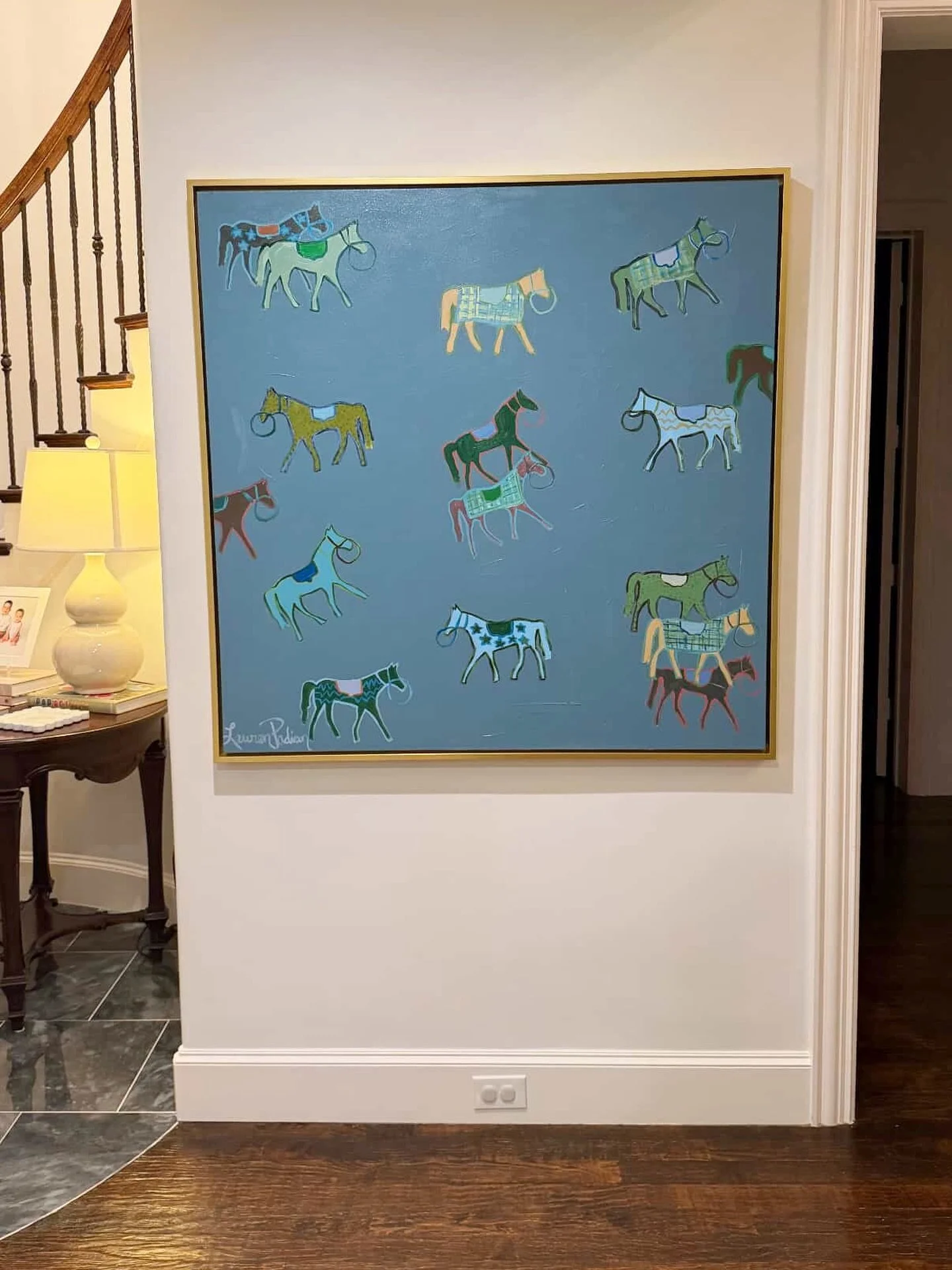 This piece was purchased by a collector at the @bluehillsatroundtop Winter Show at @maisonmiral on Thursday, and I was so happy to receive a picture of it already hanging up! 
Shop my pieces through @maisonmiral until Tomorrow! Weather has you stuck 