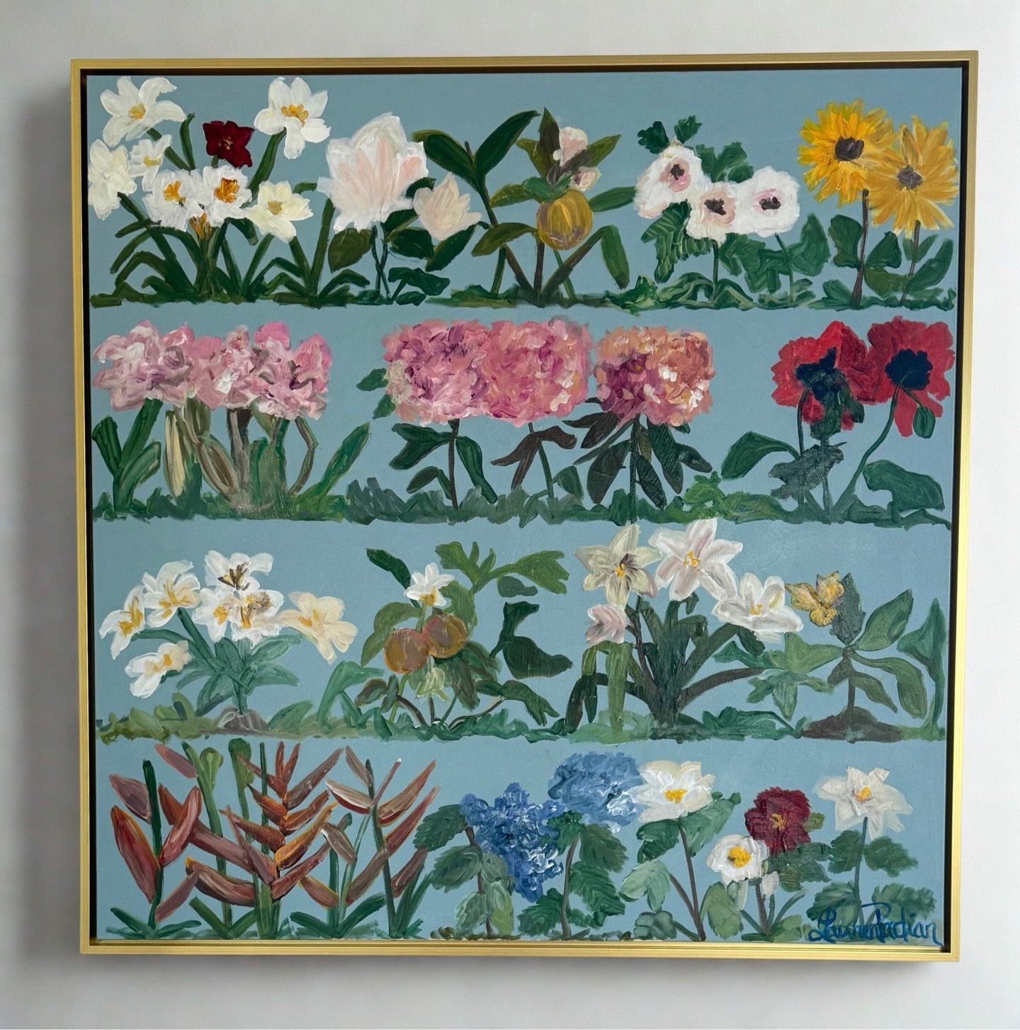 This is one of two pieces from the Blue Hills @maisonmiral Winter Show that sold to a collector from the UK who is relocating to the States this summer. The bright, saturated blue background is reminiscent of the summers I spent on my grandparents&rs