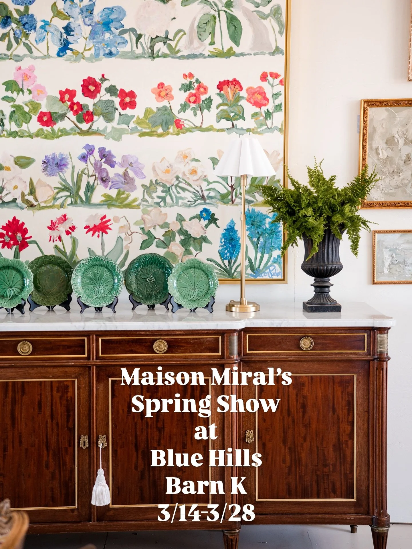 Opening Day at @bluehillsatroundtop with @maisonmiral 
Stop by Barn K to view my newest collection full of color, pattern, and whimsy. 
I&rsquo;m so excited to show you all🤍
Pieces are available to purchase remotely if you can&rsquo;t make the show.