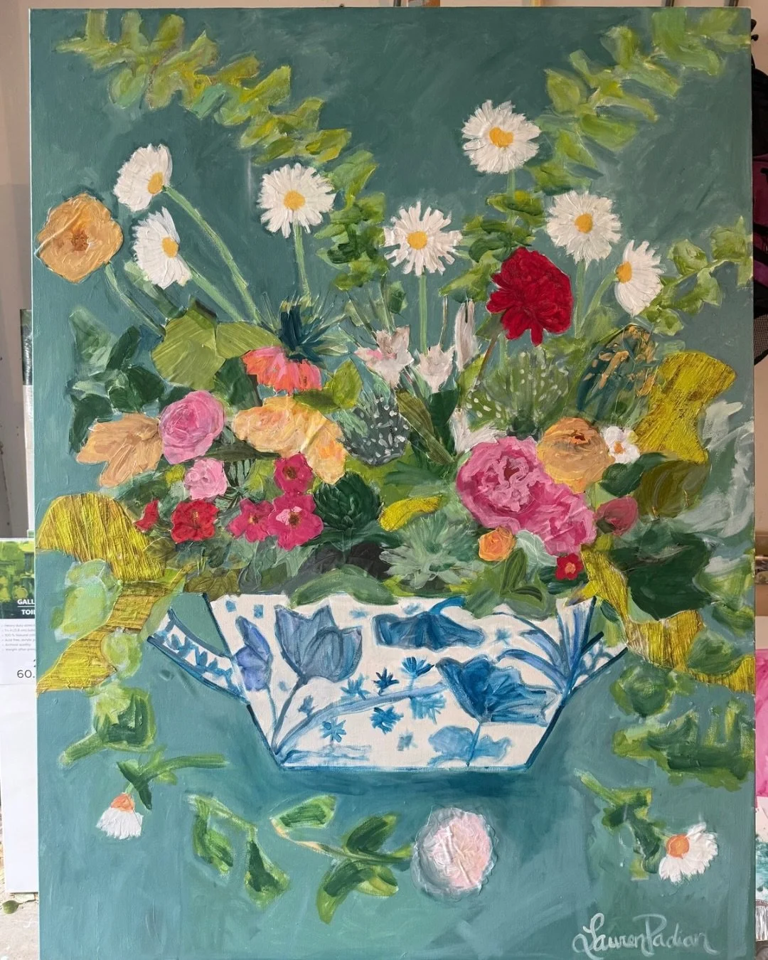 Some snaps from the past week ✂️ lots of new work being created for upcoming shows, commission approvals, art deliveries, and working with the cutest bunch of kids to create artwork for my girls&rsquo; school gala. I also switched out some 🐎 for a ?