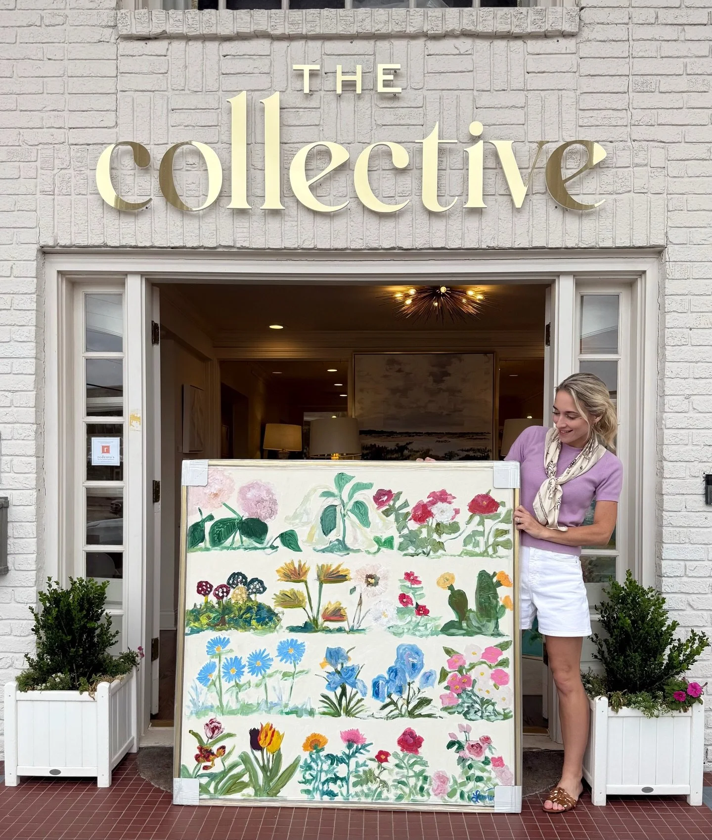 A new collection launched this week at @thecollectivedallas ! These mixed media collage florals are layered with vibrant color, painted paper collage, pattern, and expressive brushwork &mdash; all viewed through a playful, joy-filled perspective.