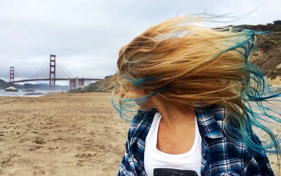 An old photo from my blue hair days