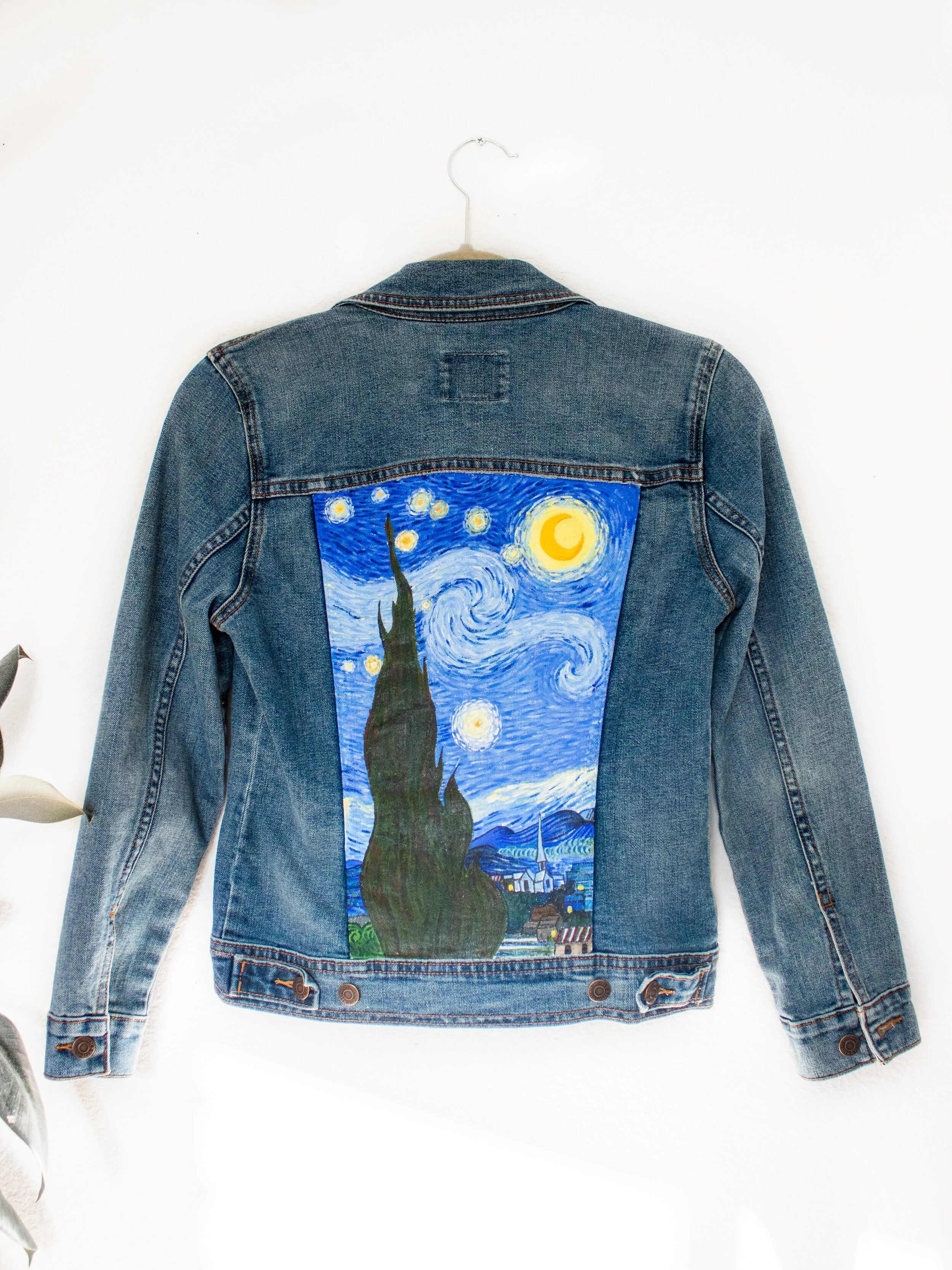 denim jacket painted back