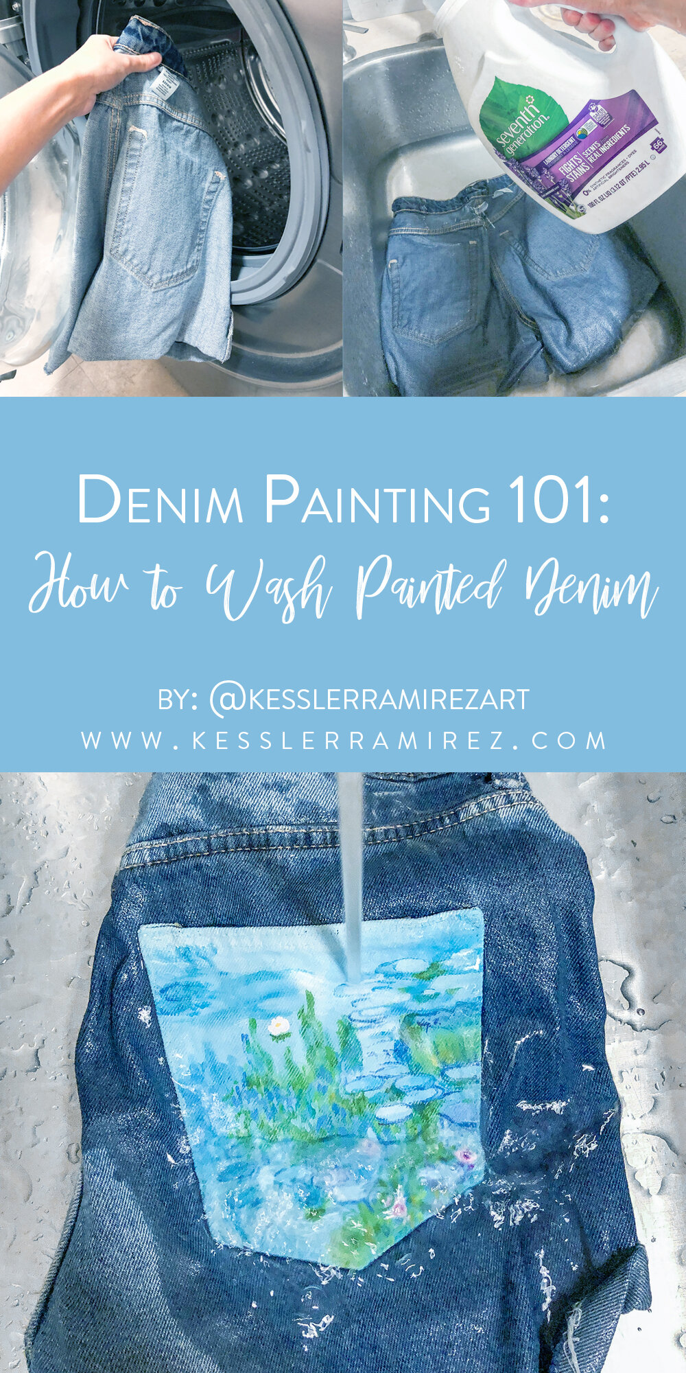 Denim Painting 101 How To Wash Painted Denim Kessler Ramirez
