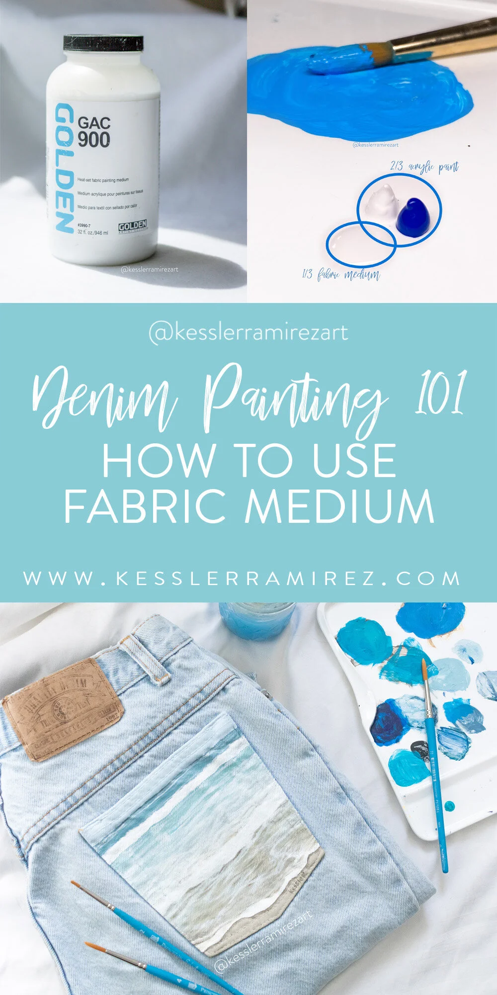 Denim Painting 101 How to Use Fabric Medium Kessler Art & Travel
