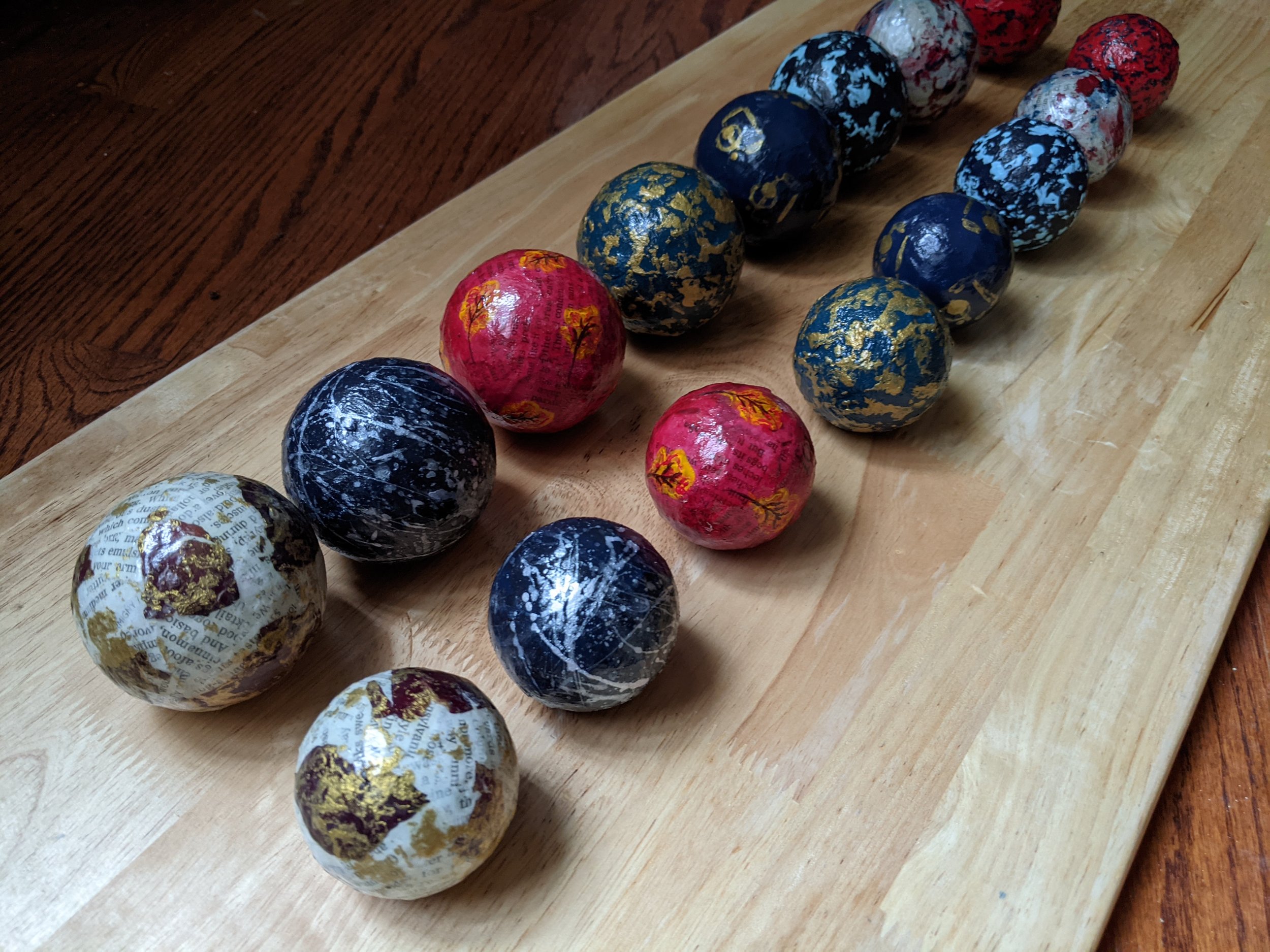 paper mache and acrylic