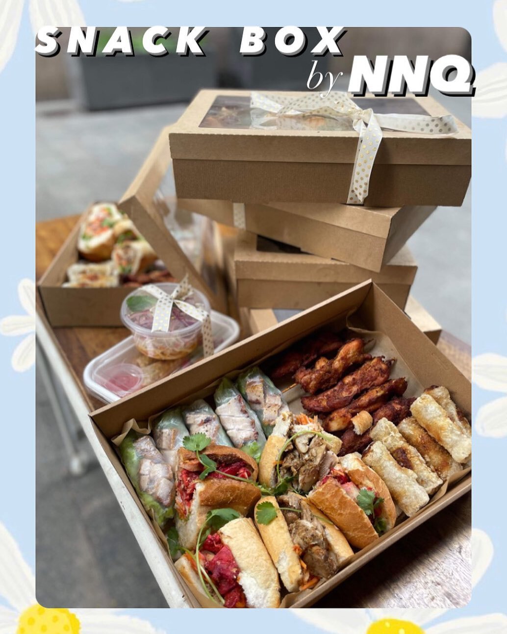 Spring is finally here 🌸🌸🌸

Our snack box is perfect choice for corporate lunch, picnic or casual family gathering. Starting from $12 per person.
24 hours notice required.

Contact us via bookings@nnqwoodville.com.au for ordering or inquiry.