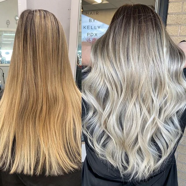 Blonder, cooler blonde, darker roots for winter!